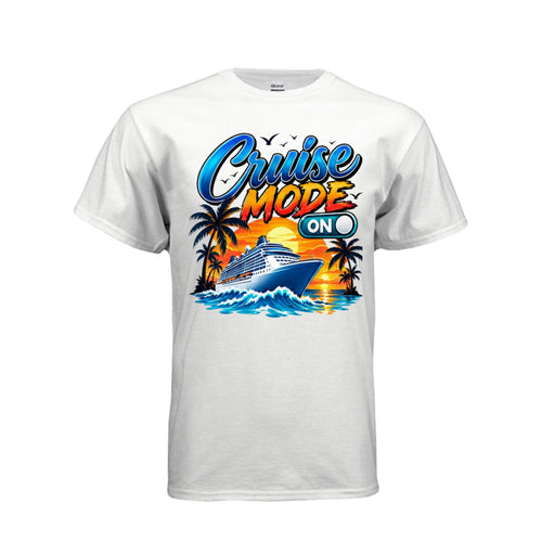 White Cruise Mode On Tee — two matching shirts included